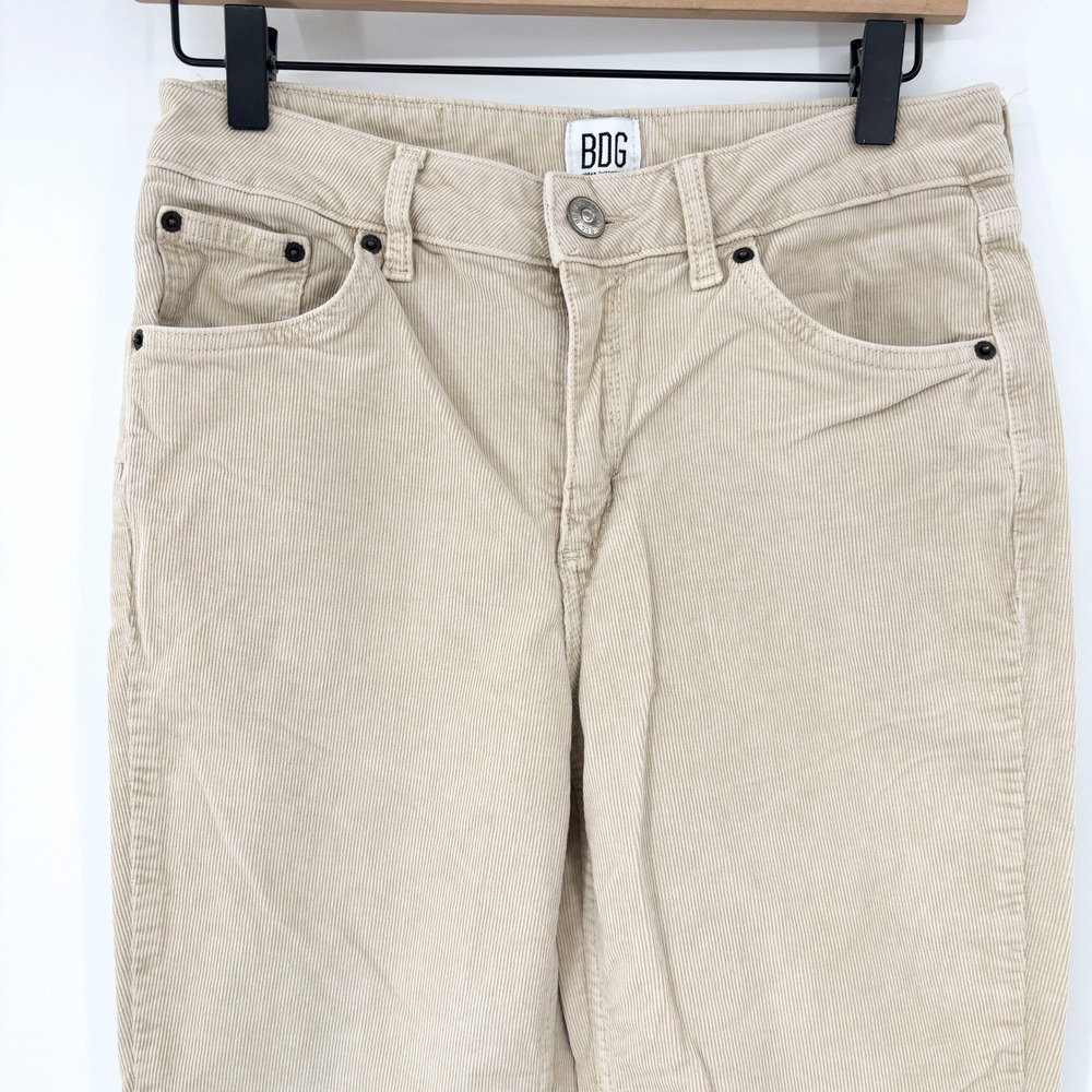 BDG Cream Corduroy Flare Pants High Rise Five Pocket Stretch Womens 28x31 - Picture 3 of 6